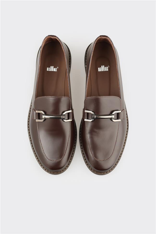 Kahve Deri Kadın Günlük Ayakkabı