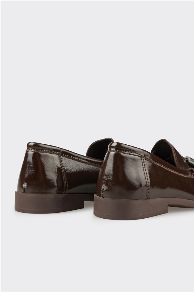 Kahve Deri Kadın Günlük Ayakkabı