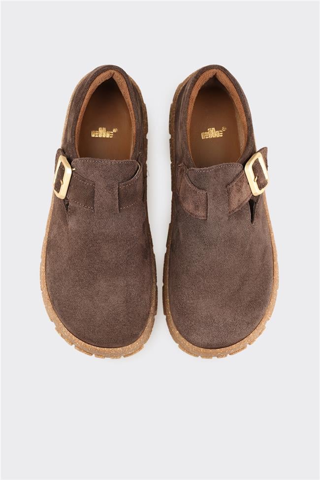 Kahve Deri Kadın Günlük Ayakkabı