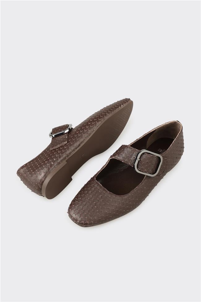 Kahve Deri Kadın Günlük Ayakkabı