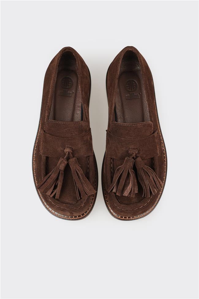 Kahve Deri Kadın Günlük Ayakkabı