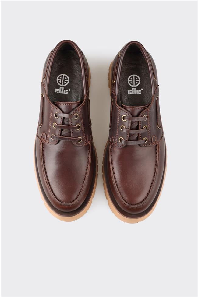 Kahve Deri Kadın Günlük Ayakkabı