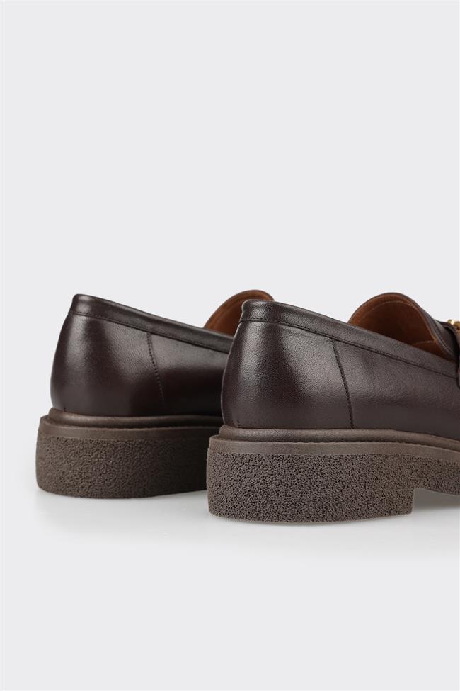 Kahve Deri Kadın Günlük Ayakkabı