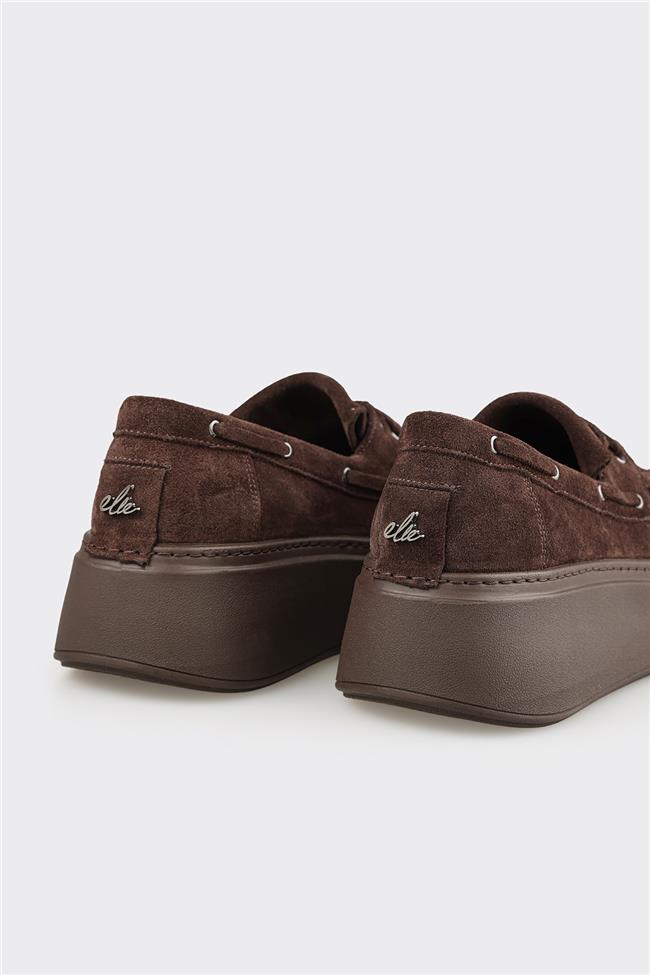 Kahve Deri Kadın Günlük Ayakkabı