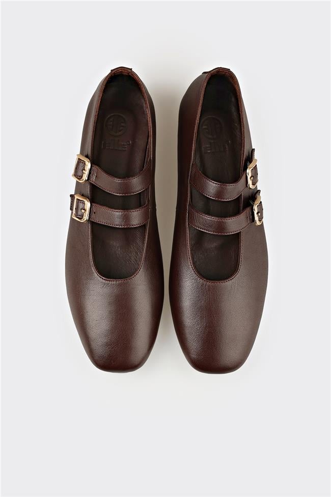 Kahve Deri Kadın Günlük Ayakkabı