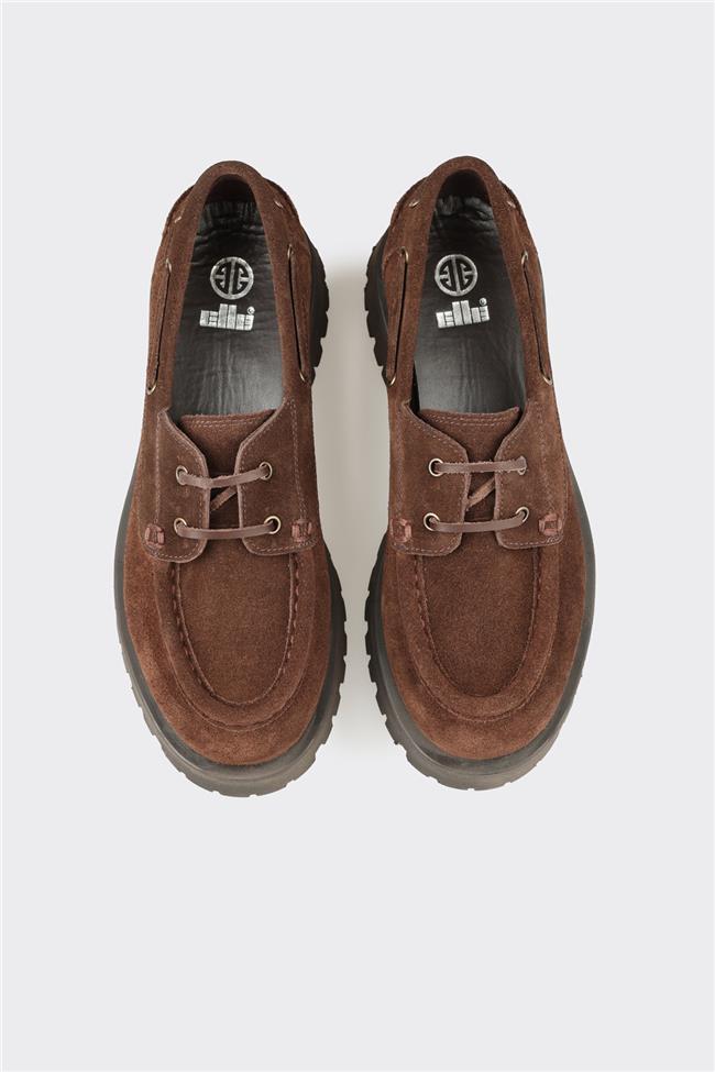 Kahve Deri Kadın Günlük Ayakkabı