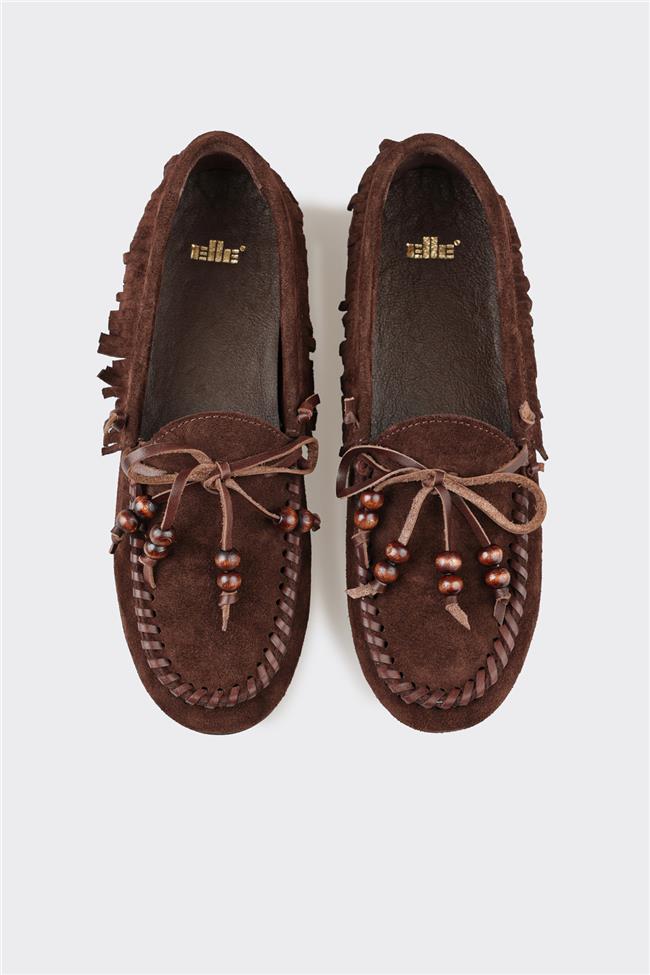 Kahve Deri Kadın Günlük Ayakkabı