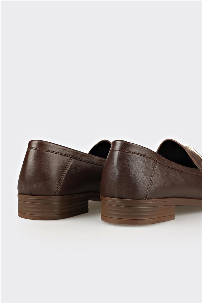 Kahve Deri Kadın Günlük Ayakkabı