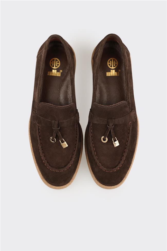 Kahve Deri Kadın Günlük Ayakkabı