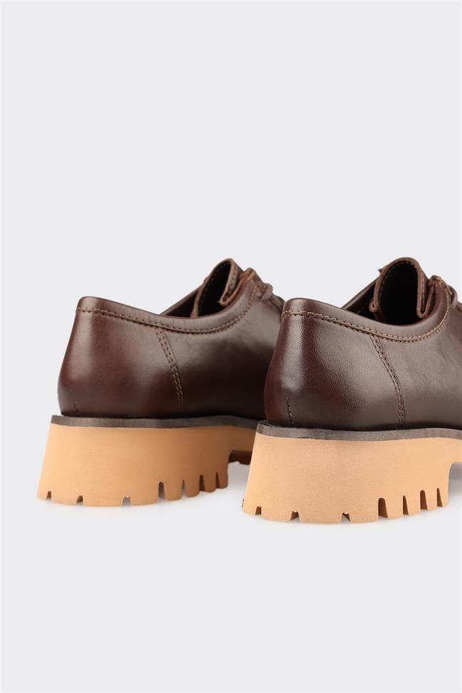 Kahve Deri Kadın Günlük Ayakkabı