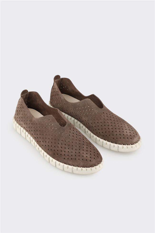 Kahve Deri Kadın Günlük Ayakkabı