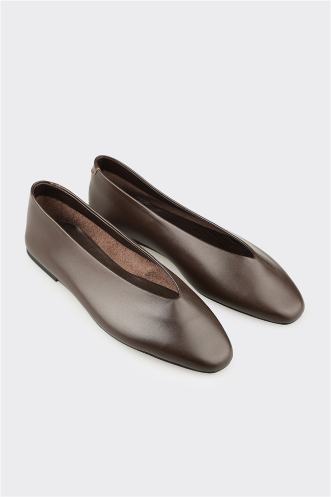 Kahve Deri Kadın Günlük Ayakkabı