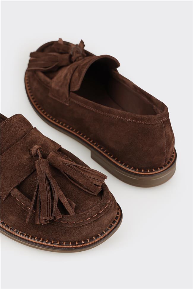 Kahve Deri Kadın Günlük Ayakkabı