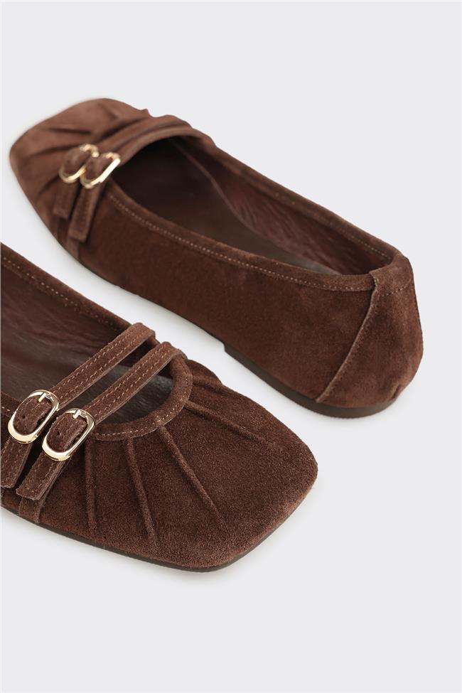 Kahve Deri Kadın Günlük Ayakkabı