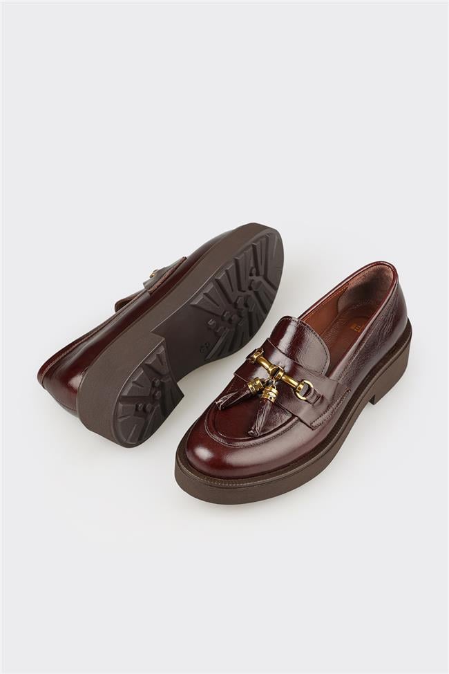 Kahve Deri Kadın Günlük Ayakkabı