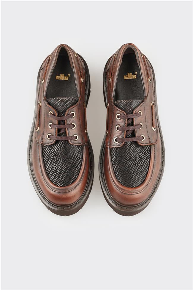 Kahve Deri Kadın Günlük Ayakkabı