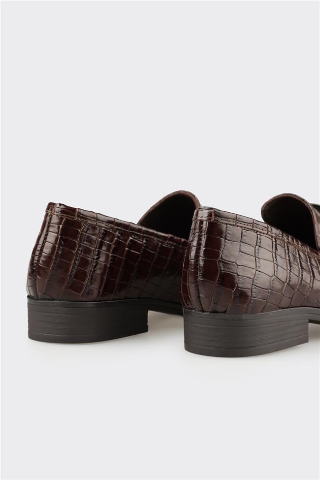 Kahve Deri Kadın Günlük Ayakkabı