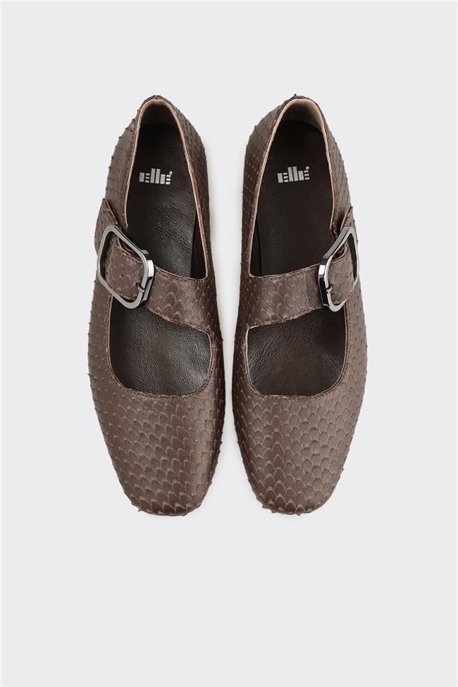 Kahve Deri Kadın Günlük Ayakkabı