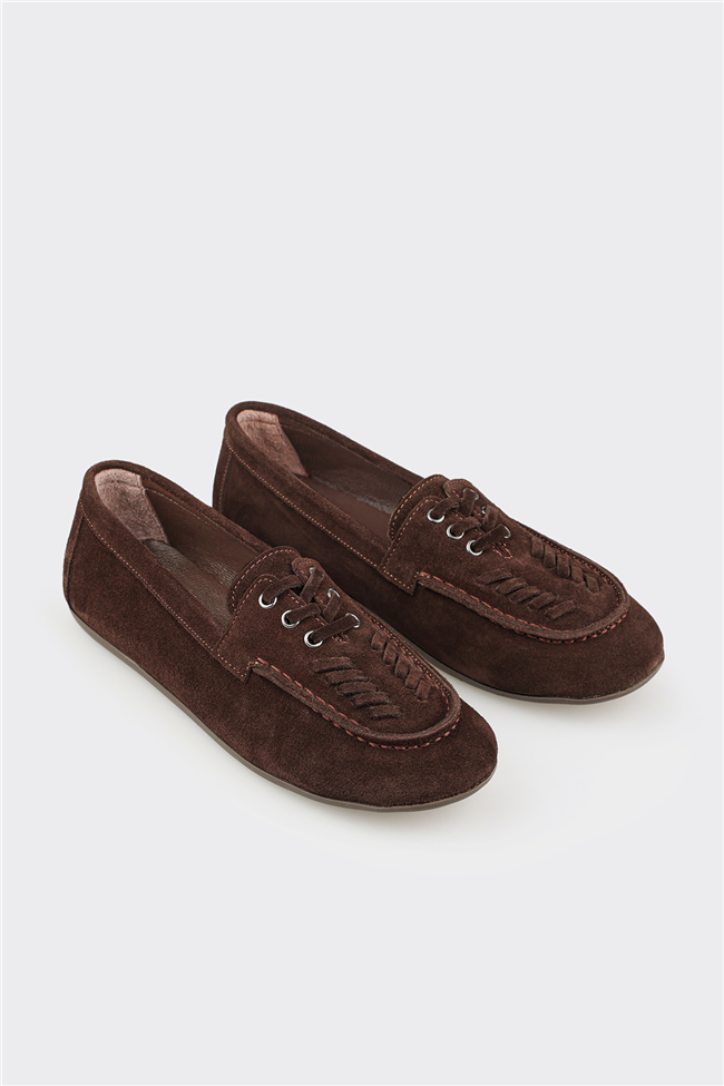 Kahve Deri Kadın Günlük Ayakkabı