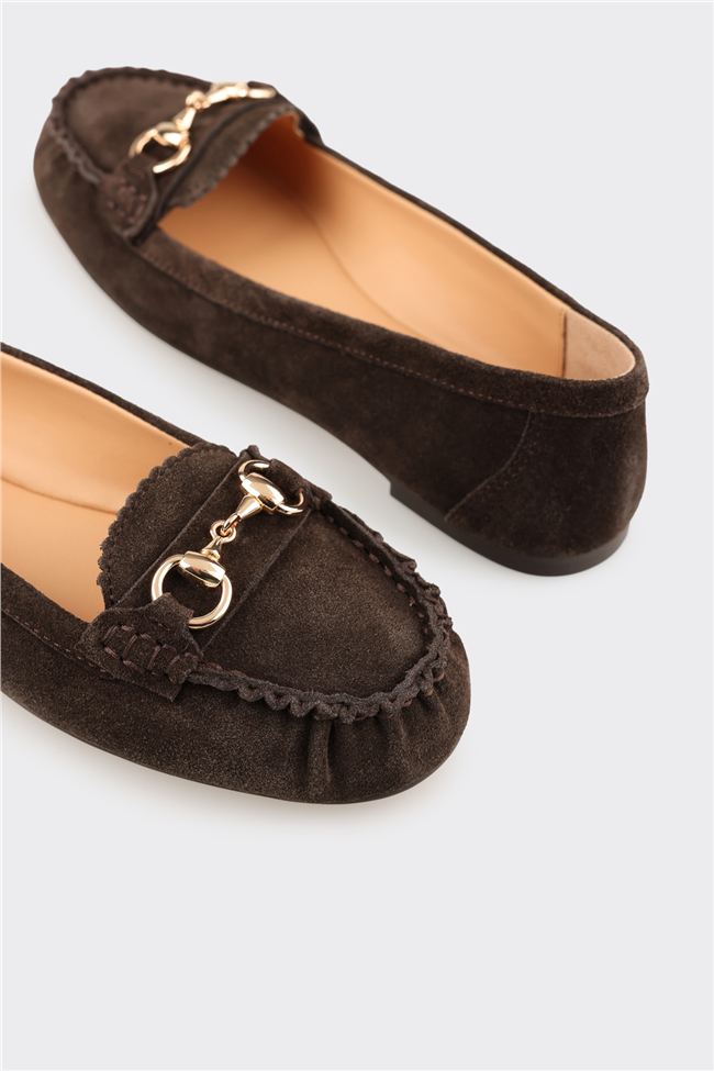 Kahve Deri Kadın Günlük Ayakkabı