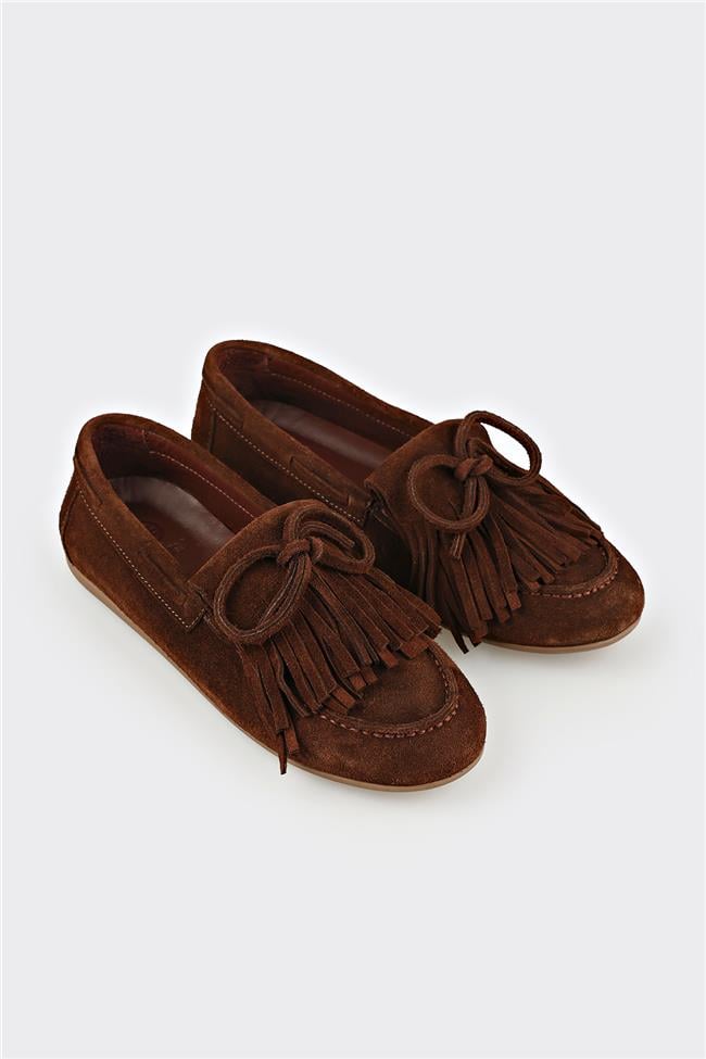 Kahve Deri Kadın Günlük Ayakkabı