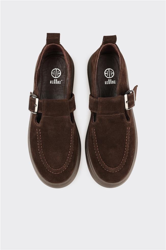 Kahve Deri Kadın Günlük Ayakkabı