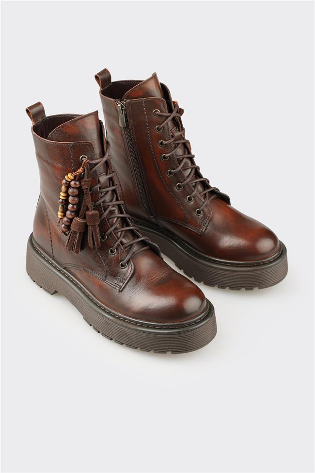 Kahve Deri Kadın Günlük Bot