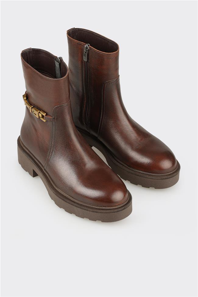 Kahve Deri Kadın Günlük Bot