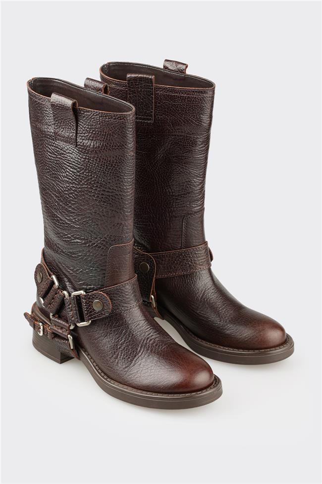 Kahve Deri Kadın Günlük Bot