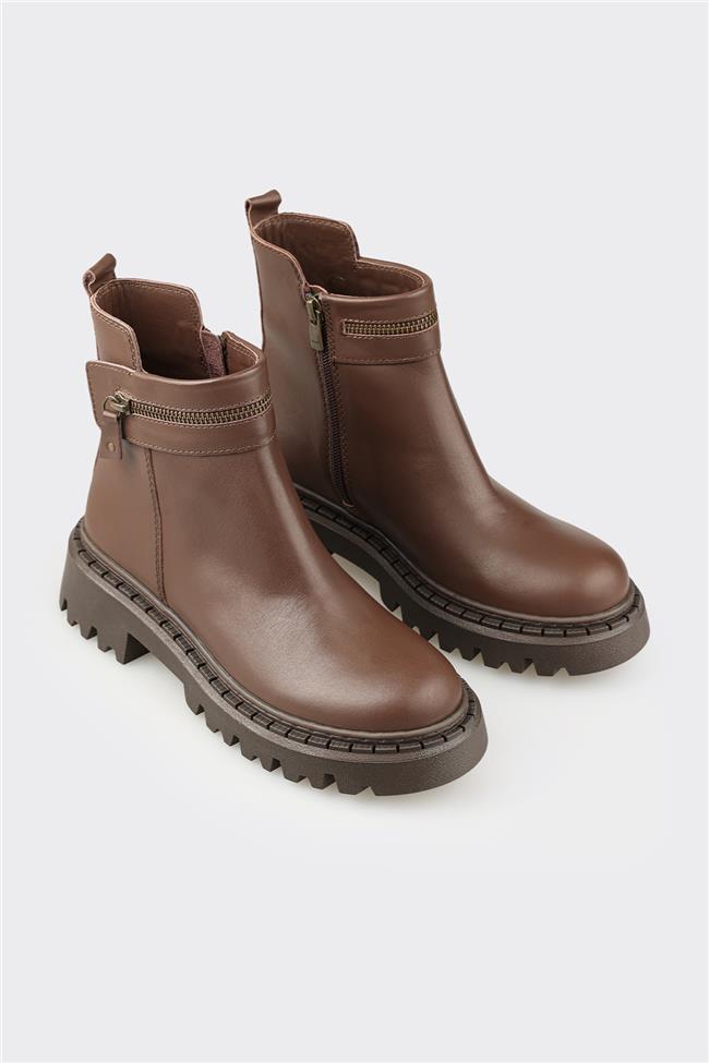 Kahve Deri Kadın Günlük Bot