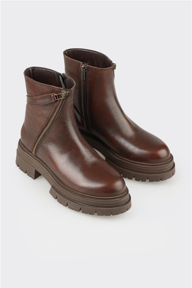 Kahve Deri Kadın Günlük Bot