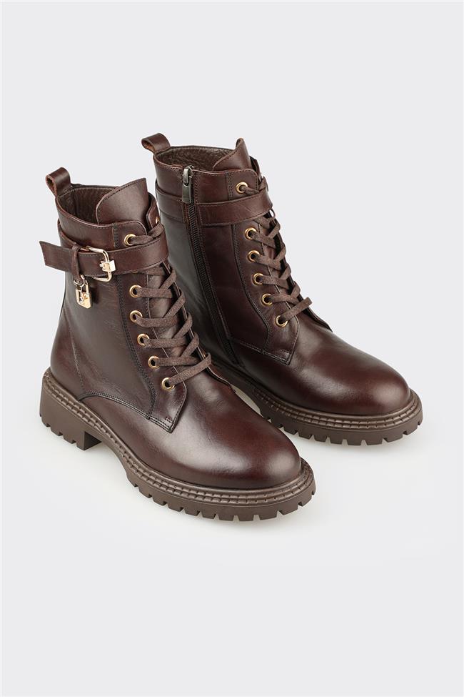 Kahve Deri Kadın Günlük Bot