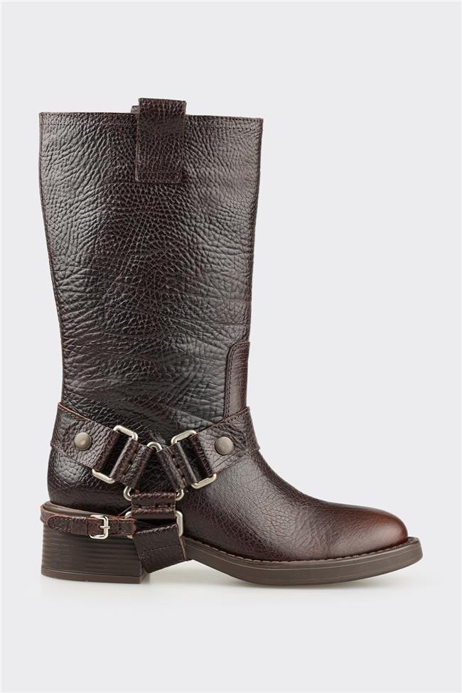 Kahve Deri Kadın Günlük Bot