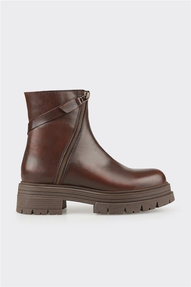 Kahve Deri Kadın Günlük Bot