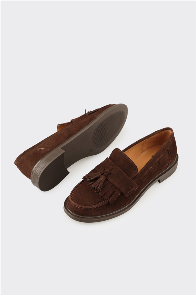Kahve Deri Kadın Günlük Loafer