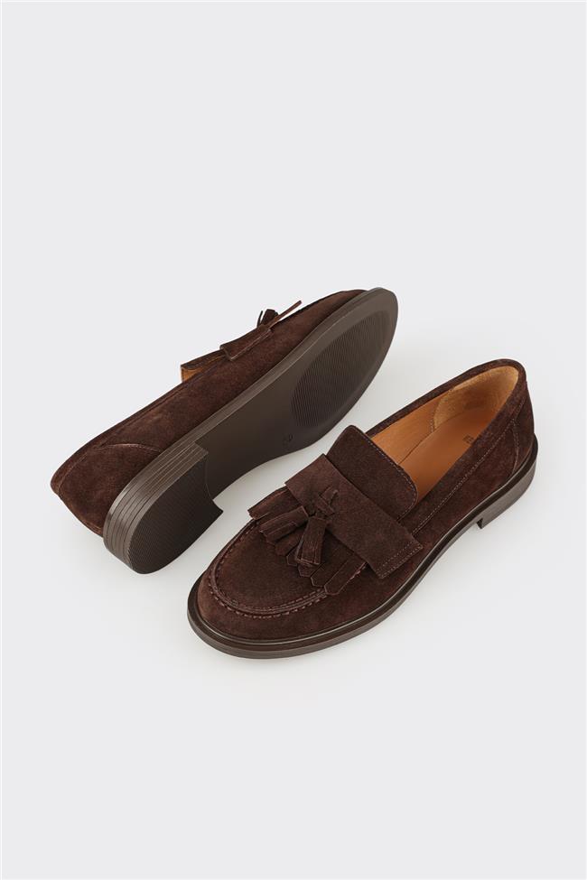 Kahve Deri Kadın Günlük Loafer
