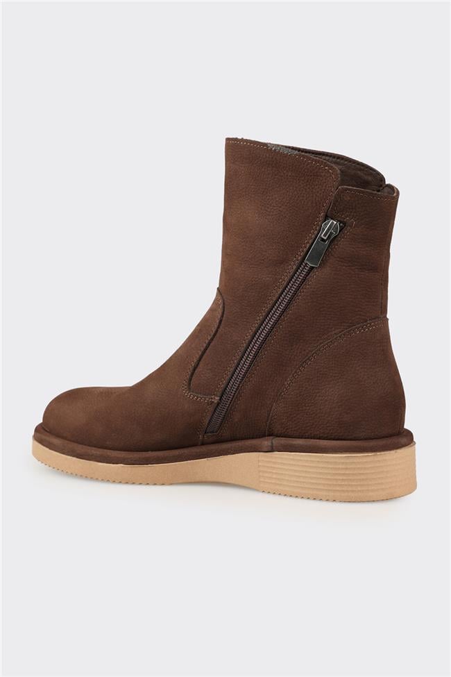 Kahve Deri Kadın Günlük Spor Bot