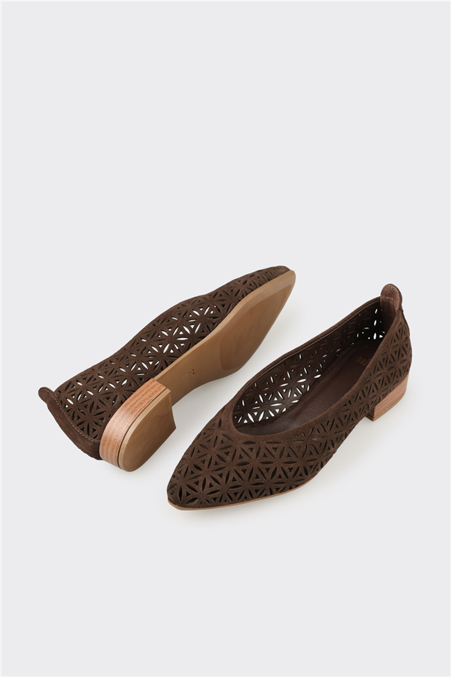 Kahve Deri Kadın Klasik Ayakkabı