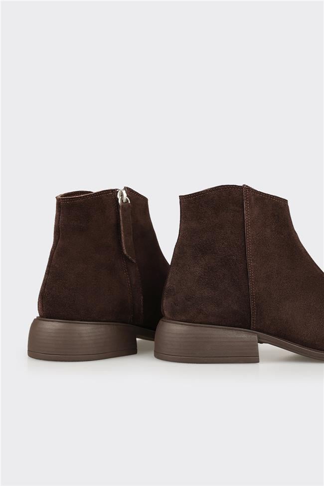 Kahve Deri Kadın Klasik Bot