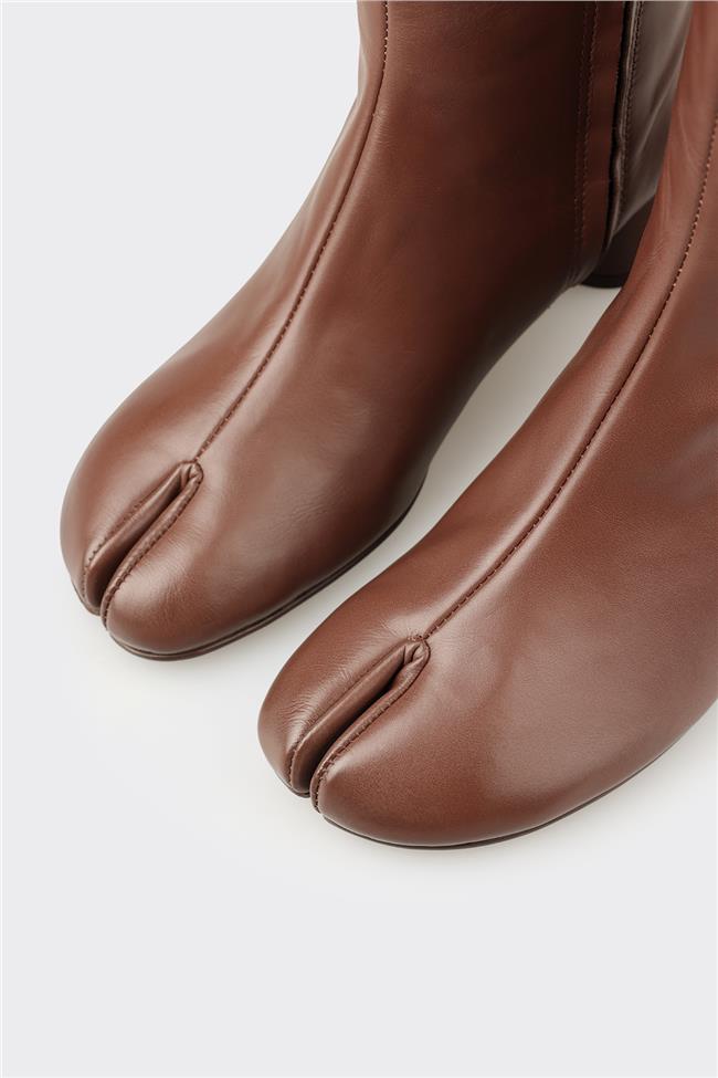 Kahve Deri Kadın Klasik Bot