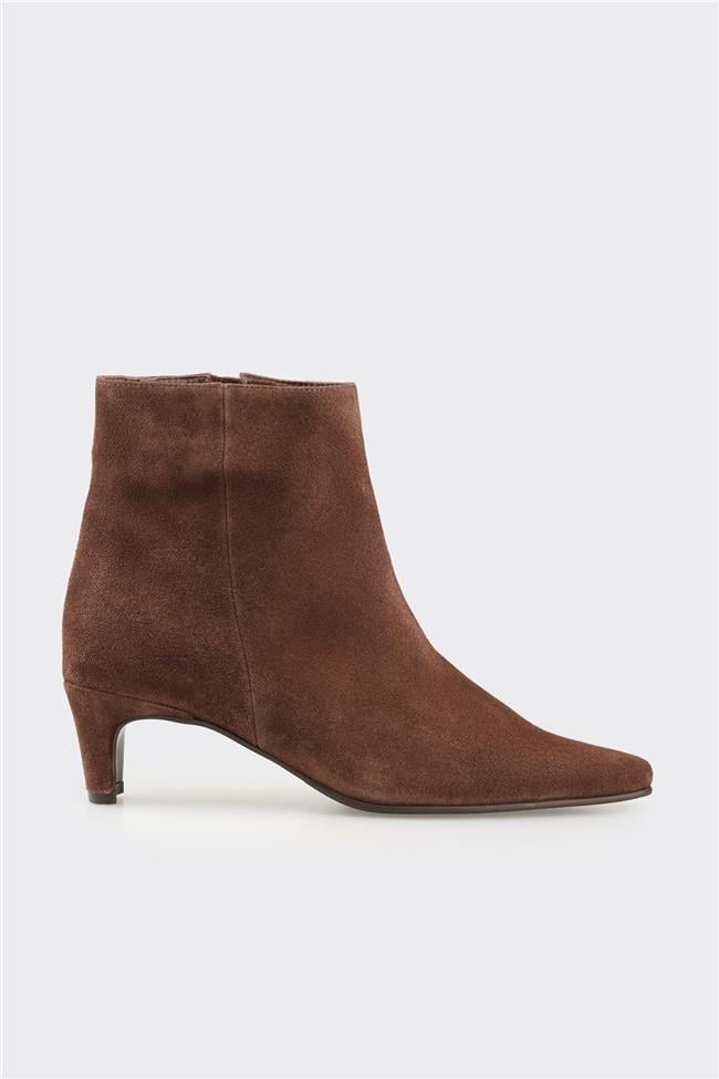 Kahve Deri Kadın Klasik Bot