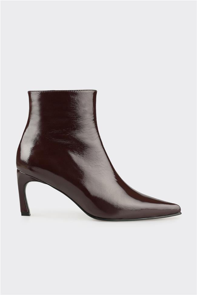 Kahve Deri Kadın Klasik Bot