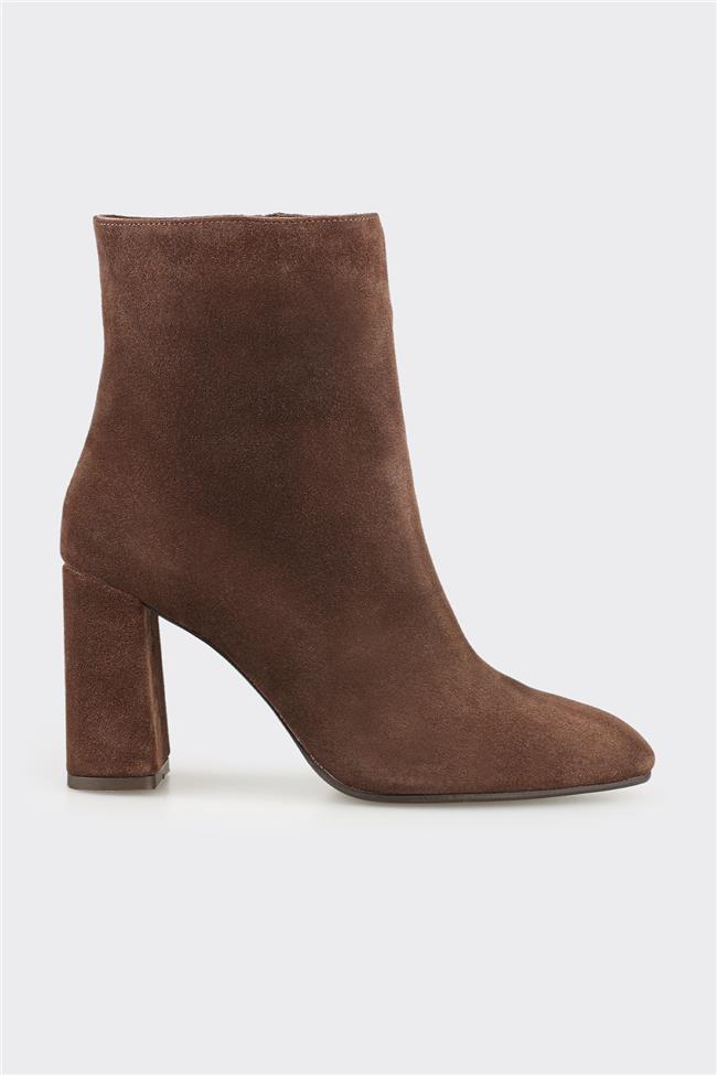 Kahve Deri Kadın Klasik Bot