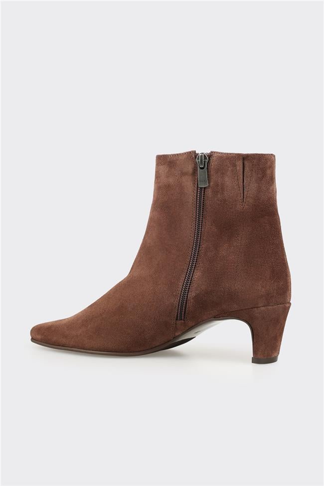 Kahve Deri Kadın Klasik Bot