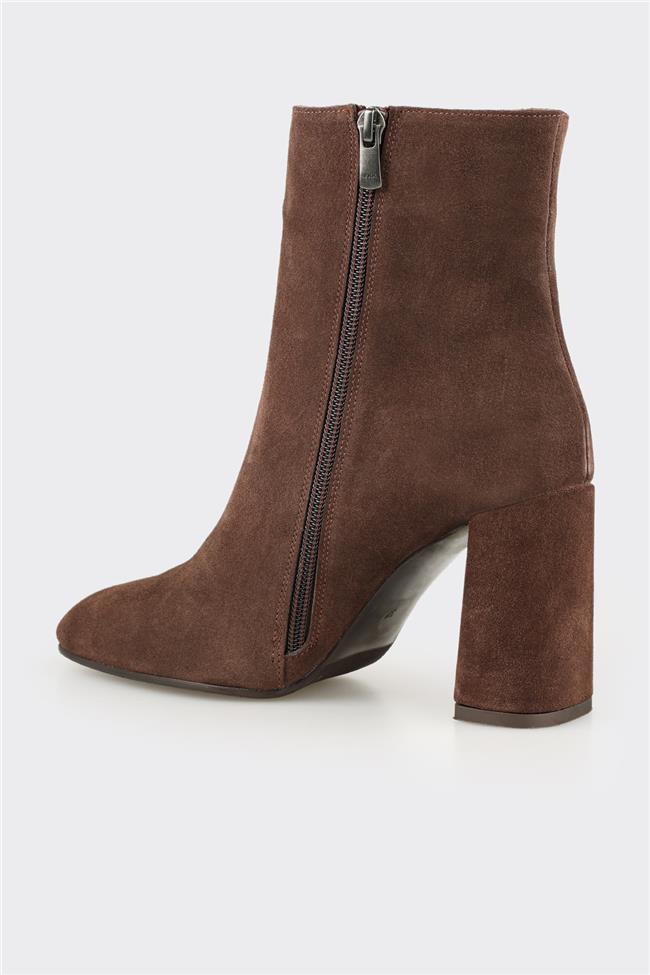 Kahve Deri Kadın Klasik Bot