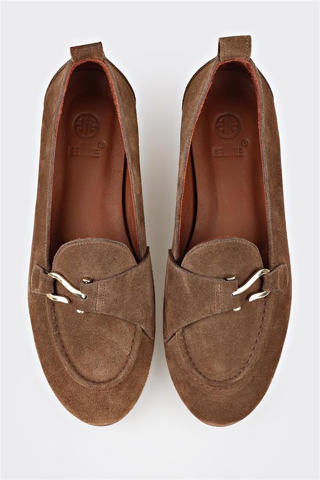 Kahve Deri Kadın Loafer