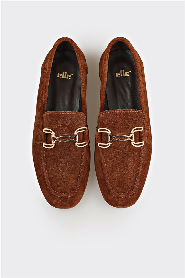 Kahve Deri Kadın Loafer