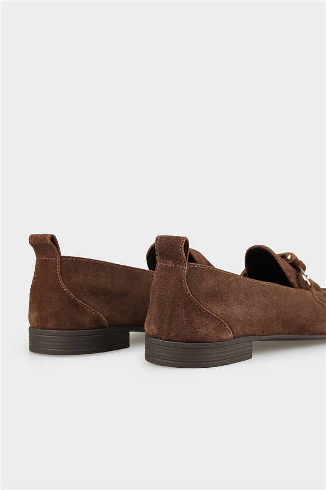 Kahve Deri Kadın Loafer
