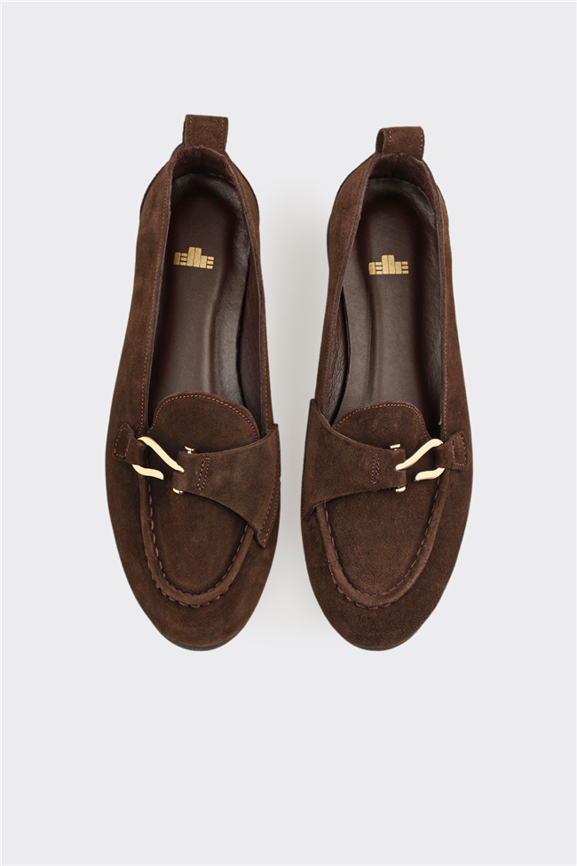 Kahve Deri Kadın Loafer