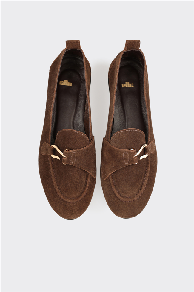 Kahve Deri Kadın Loafer
